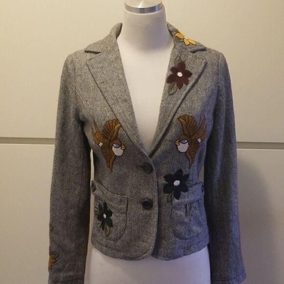 O&G Original & Glamour Blk/Wht Herringbone Jkt. ,M - Picture 1 of 6
